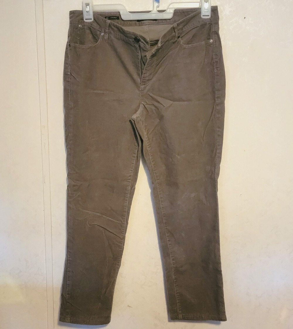 Talbots Flawless Five Pocket sz 10 Straight Grey Corduroy Womens Pants